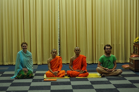 Meditation lesson with monks from Srisuphan temple in Chiang Mai